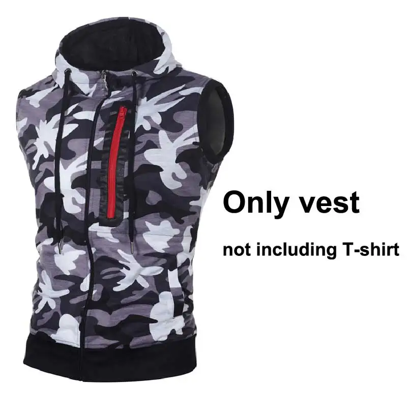 2025 Summer New Fashion Sleeveless Tee Shirt Casual Vest Tops Hooded Tank Top Men Tanktop Bodybuilding Fitness Clothing