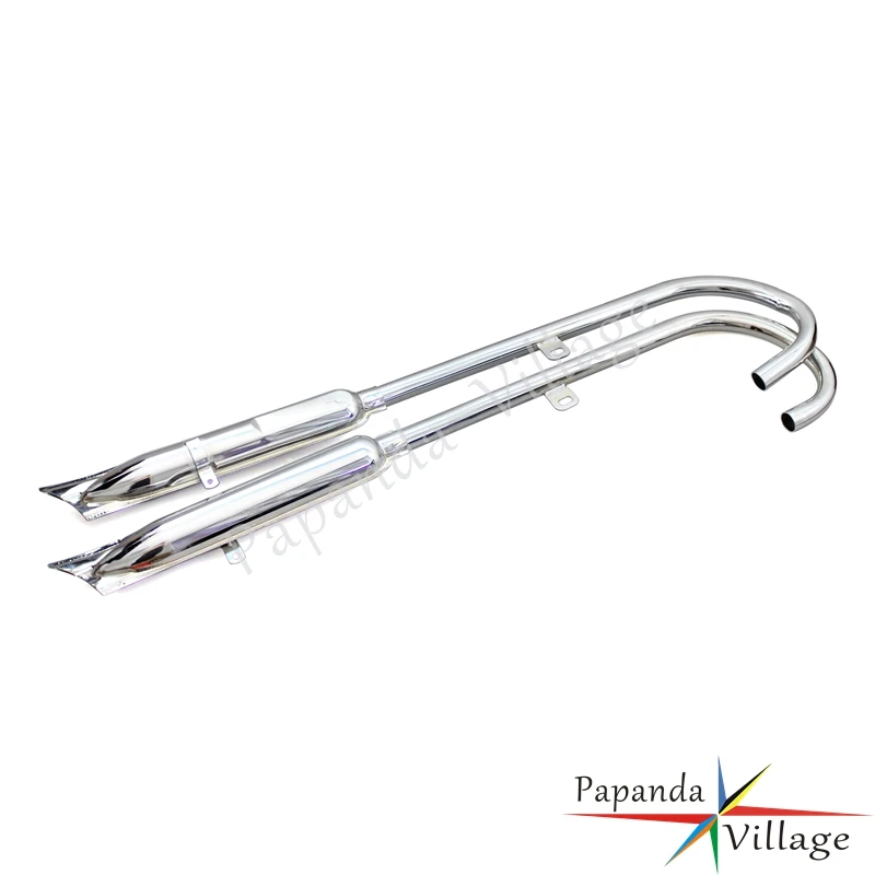 Motorcycle Chrome Fishtail Front Rear 24HP Retro 750cc Exhaust Muffler Pipes for BMW Ural K750 R12 R71 M72 M1 750 Dnepr MT12