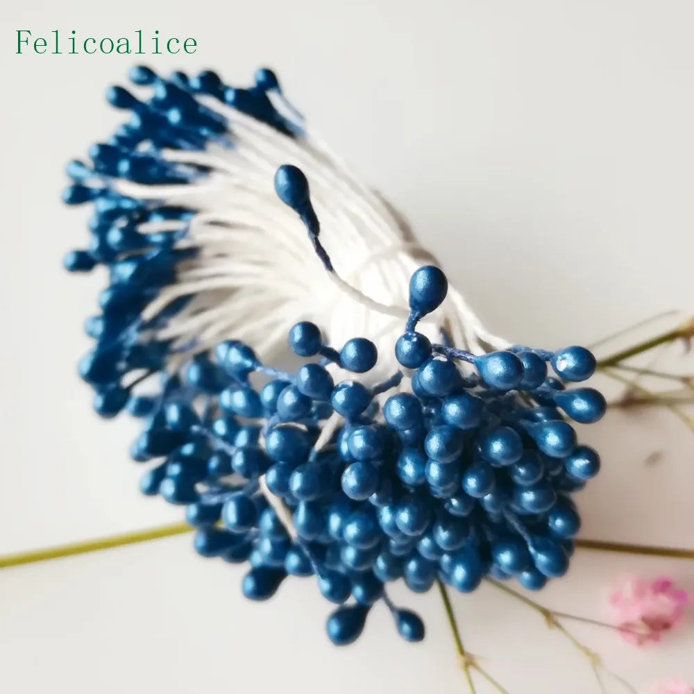 3mm 500 stücke Perle Blume Staubblatt Stempel Kuchen Dekoration Für DIY Doppel Köpfe Floral Staubblatt Für DIY Hochzeit dekoration – Detail 16