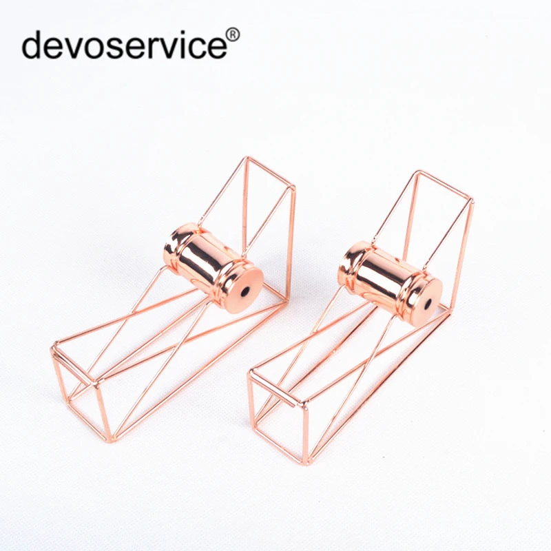 Simple Creative Metal Plated Rose Gold Color Hollow Tape Dispenser Office Desktop Decoration Tape Holder With Tape Cutter