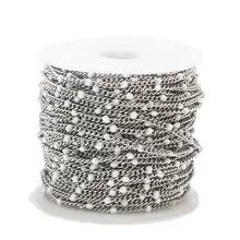 2m Stainless Steel Beaded Chain #5