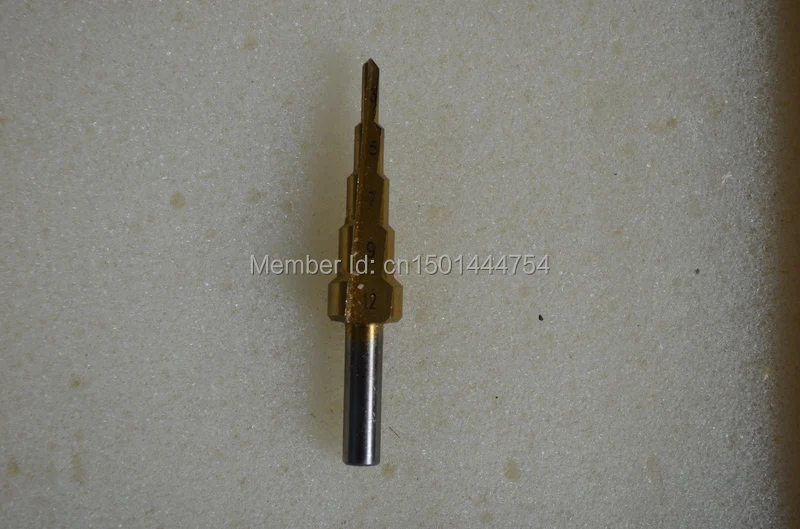 New 5pcs/set  HSS Metal drilling Step Drill Bit  Titanium Coated drill  3-12,4-12,4-20,4-32,4-39mmmm