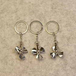 Creative rotatable metal alloy propeller car key ring Relieve stress Key chain fan leaf wind mill key chain Auto Accessories