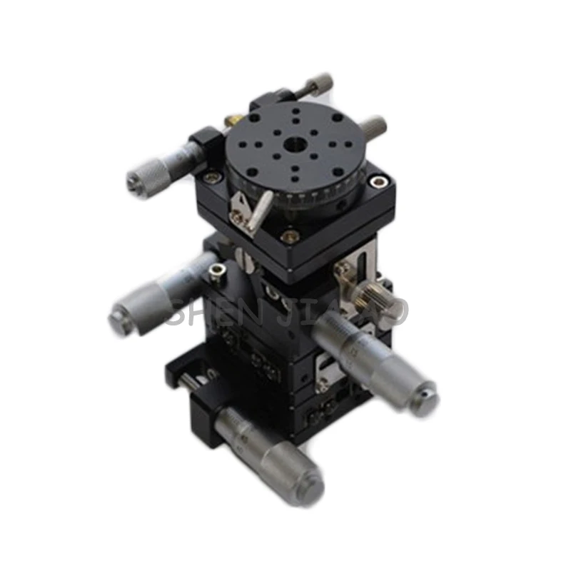 Manual composite displacement tuning platform XYZR axis four-direction sliding combination platform cross rail