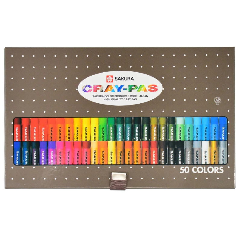 Sakura 50 color gift box, oil painting bar, children painting, color crayon, high quality hardcover color pen VP-50N