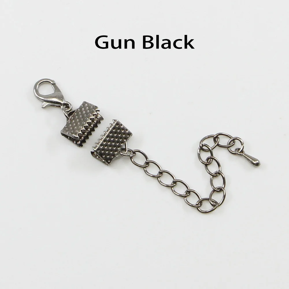 10 Stücke Band Lederband Endverschluss Verschlüsse Extender Kette Karabiner Verschlüsse Anschlüsse Für Schmuck Machen Diy Armband Erkenntnisse – Detail 10