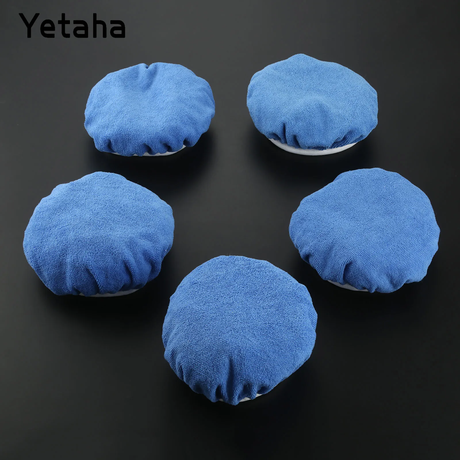 

5Pcs 5-6" 7-8" 9-10" Car Polish Pad Bonnet Soft Microfiber Polishing Bonnet Buffing Pad Cover For Car Polisher Waxing Paint Care