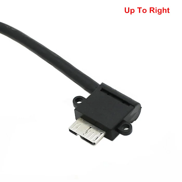 20cm up & Down/Left & Right Angled USB 3.0 to Micro 10Pin Cable Hard Disk SSD Adapter Right Angle Cable for Data Transfer