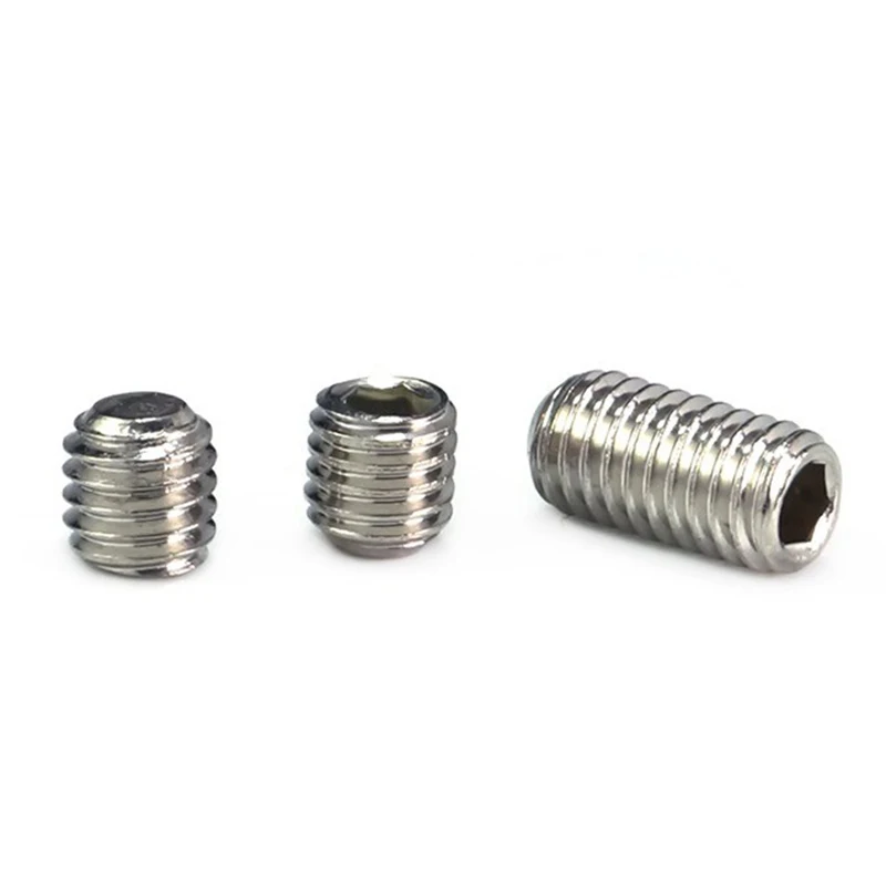 luchang 20Pcs free shipping M3 304 Stainless Steel Metric Thread Grub Screws Flat Point Hexagon Socket Set Screws Headless