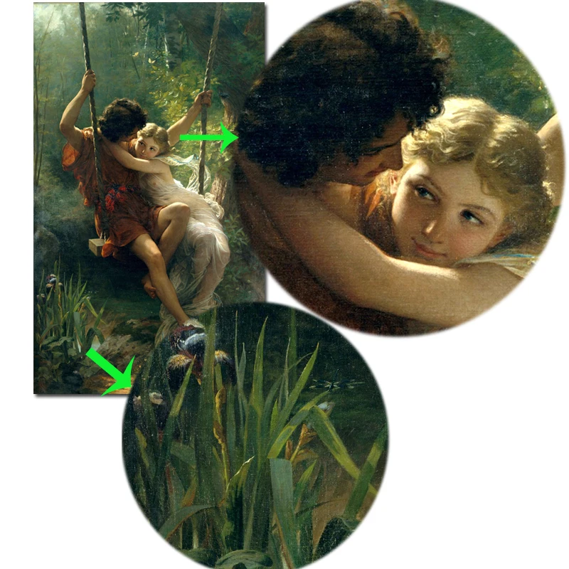 French Impressionist Couple Animal Poster Canvas Print Wall Art Living Room Decorative Fine Art