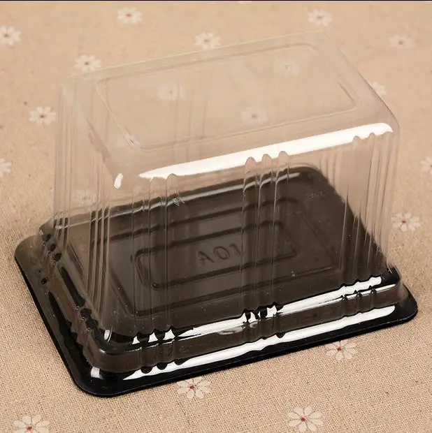 1000PCS Food Grade Disposable Clear Plastic Transparent Cheese Cake Boxes Plastic Uptake Cake Box for Pastry Bakery Dessert shop