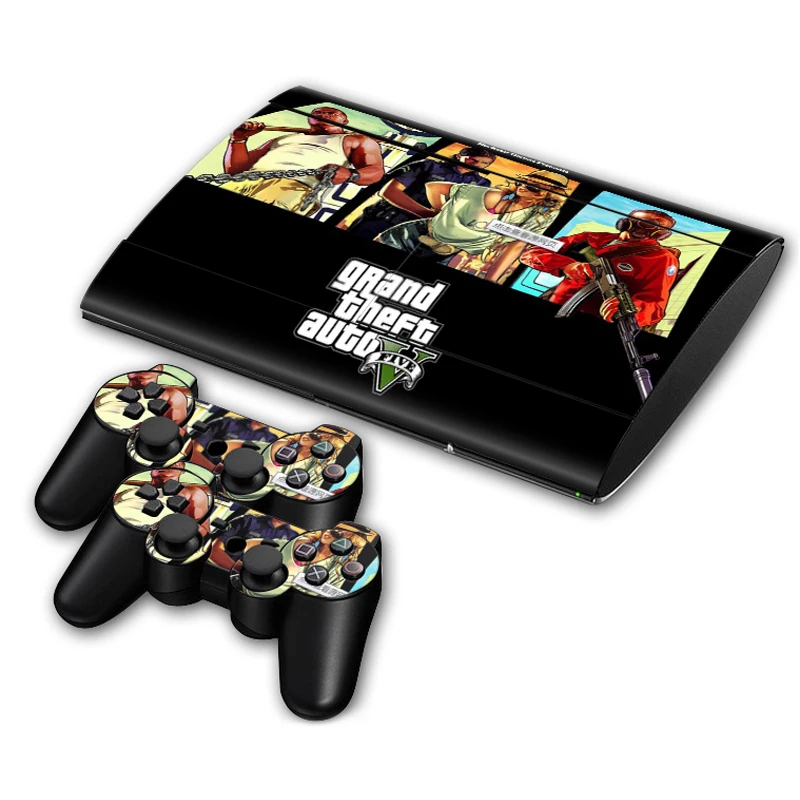 Skin Sticker Decal for PS3 Slim 4000 PlayStation 3 Console and Controllers For PS3 Slim Skins Sticker Vinyl - Grand Theft Auto V