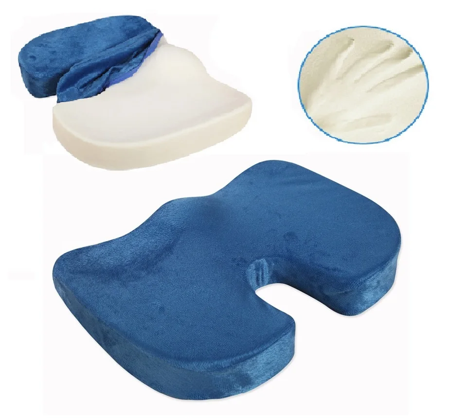 

Seat Pad Comfort 100% Pure Memory Foam Luxury Seat Cushion, Orthopedic Design To Relieve Back, Sciatica and Tailbone Pain