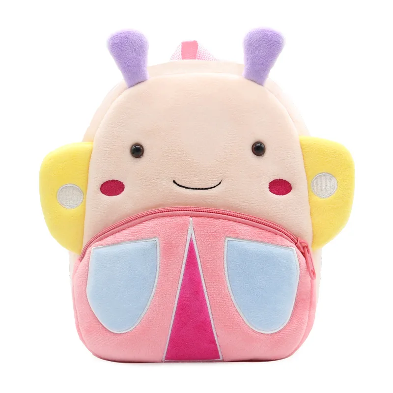 New Arrival Cartoon Animal Butterfly School Bag Soft Baby Plush Backpack Schoolbags For Boys Girls Kids Birthday Gift