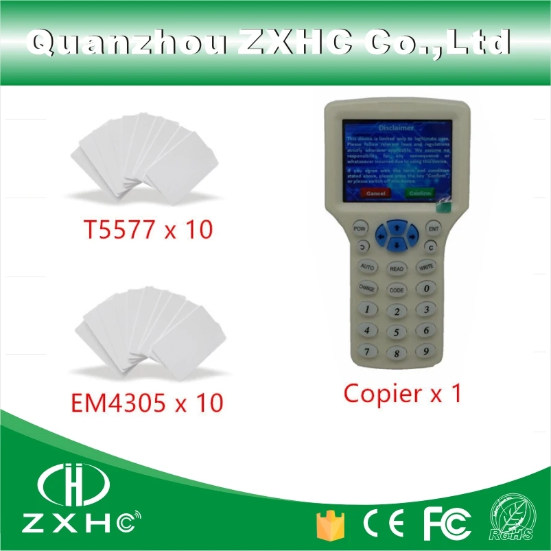 English Language RFID Reader Writer Copier Duplicator 125Khz 13.56Mhz 10 Frequency USB For IC/ID + 20pcs Rewritable Cards