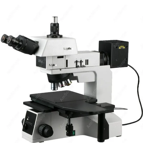 AmScope Brightfield, Darkfield and Polarizing Metallurgical Upright Trinocular Compound Microscope 50X-1250X