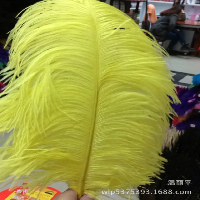 

Wholesale!10pcs/lot Ostrich feather 55-60cm/22-24inch yellow color ostrich plumages plumes for wedding decoration performances