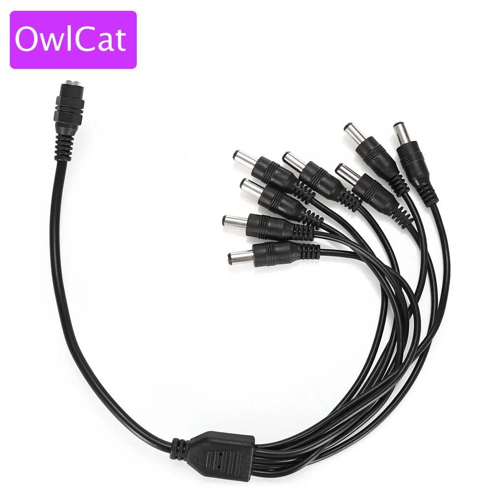 

OwlCat DC 1 Female to 8ch Male Power Splitter Cable for CCTV Security Video Surveillance System IP AHD TVI CVI Cameras Power