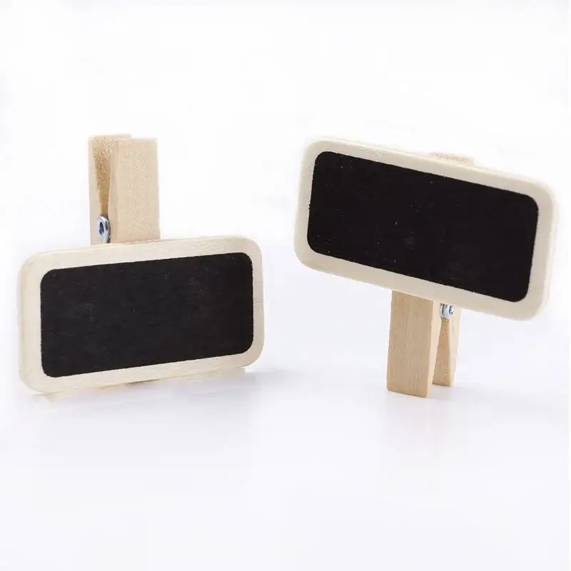 50 Mini blackboard wood message slate rectangle clip clip panel card memos label brand price place number table