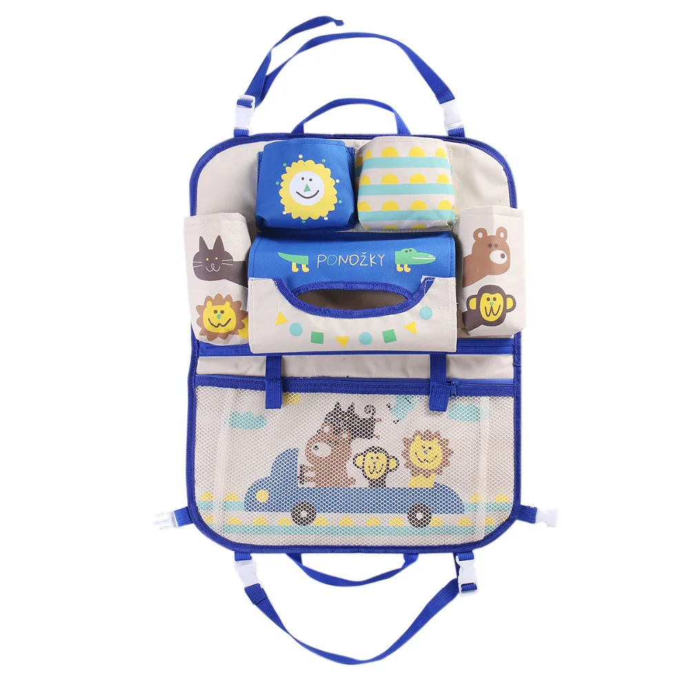 1Pcs Cute Cartoon Car Back Seat Organizer for Kids Children Baby Multi-function Car Seat Back Storage Hang Bag Pocket Foldable