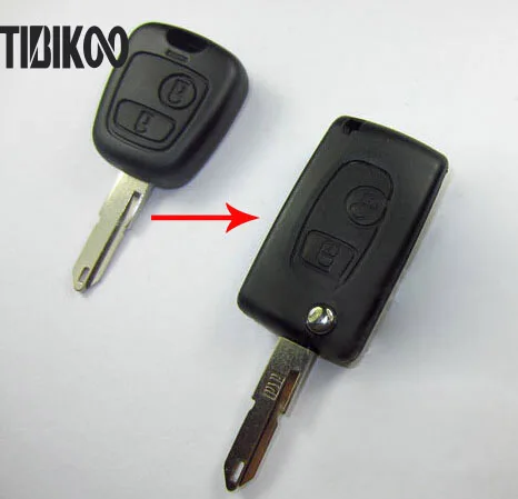 

2 Buttons Modified Flip Folding Remote Key Shell For Citroen C2 Car Key Blanks Case for Peugeot 206 207