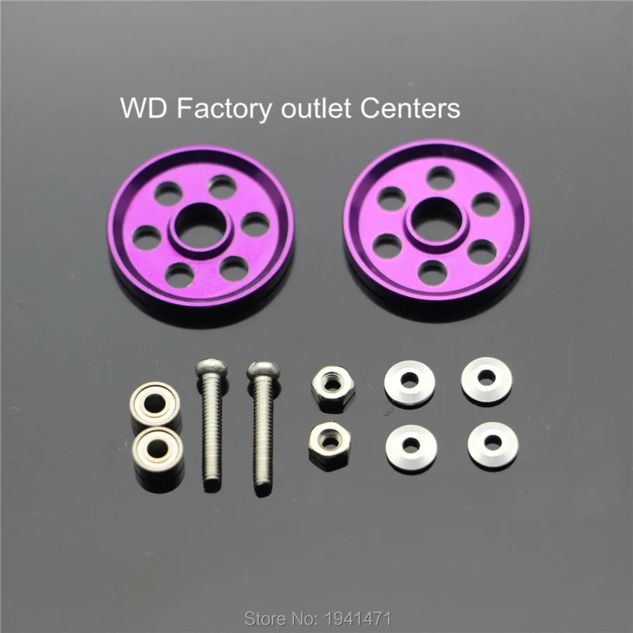 RFDTYGR  Light Strong Aluminum 19mm Rollers Custom Parts For Tamiya Mini 4WD 19mm Colored Aluminum Guide -Wheel D008 2Sets/lot