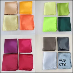 (10 unids/lote) bolsillo cuadrado de color puro/Tela de rayón deslizante/más de 30 colores opcionales/accesorios para hombres, envío aleatorio