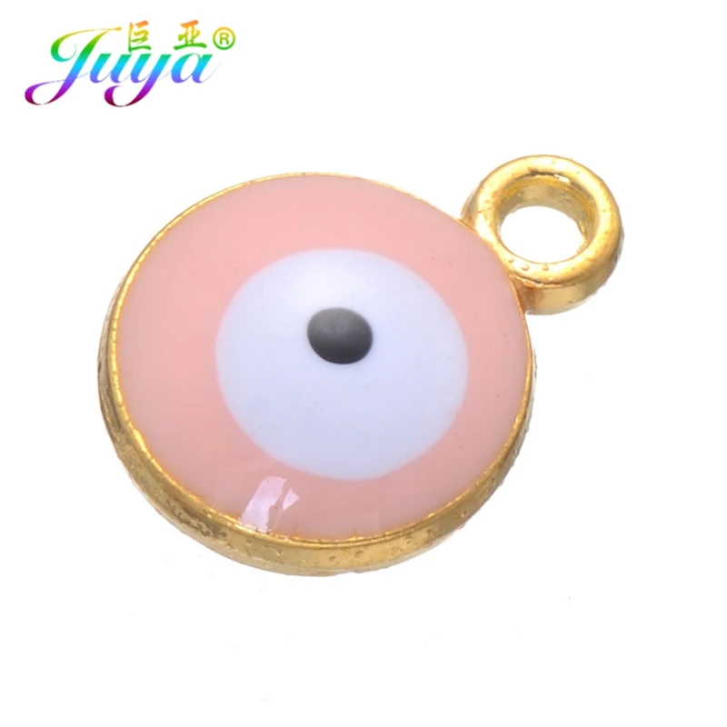 Juya 30 pçs/lote atacado turco mal olho encantos acessórios para mulheres homens artesanal pulseiras colar brincos fazendo suprimentos