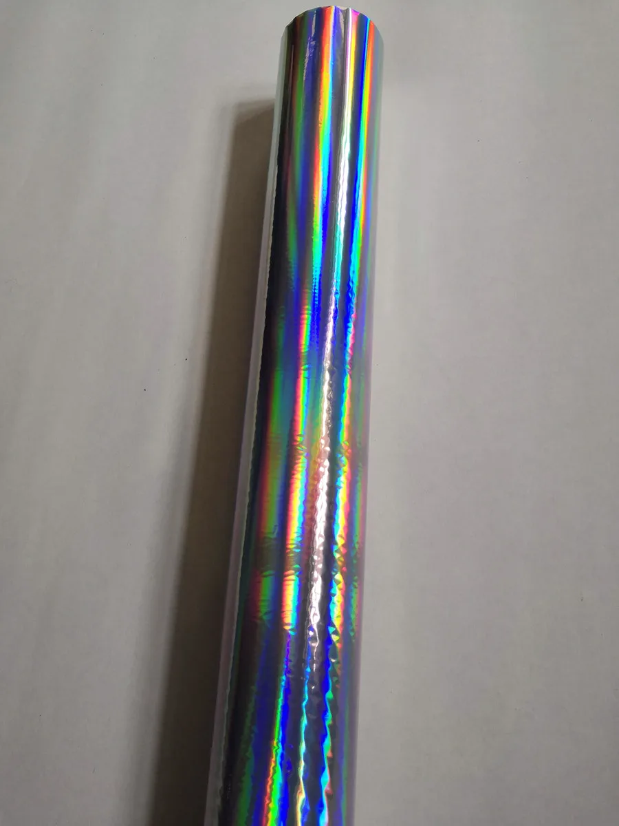 Plain holographic foil silver color rainbow light seamless hot press on  paper or plastic  stamping foil