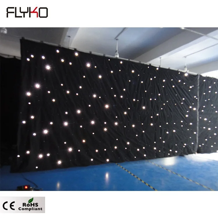 

China supplier new trending product Wedding stage decor led white star curtain backdrop lighting