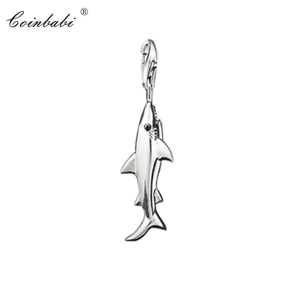 

Charm Pendant Shark,2018 Fashion Jewelry Trendy Real Authentic 925 Sterling Silver Gift For Women Men Fit Bracelet