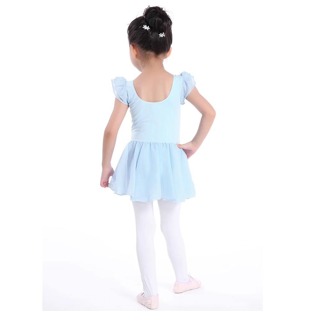 Vestido de balé feminino azul fofo, roupa de dança tutu infantil collant para ginástica e balé para bailarina de menina