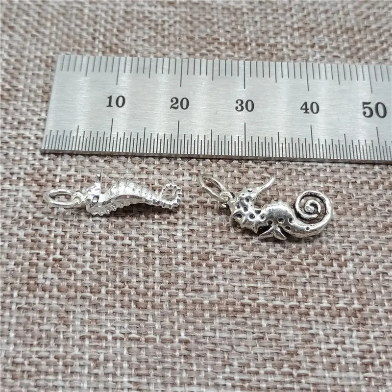 5pcs of 925 Sterling Silver Sea Horse Seahorse Charms Pendants for Ocean Beach Bracelet Necklace