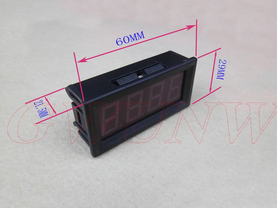 GWUNW BY456V  DC  10V 30V 50V 100V  200V4 bit  Voltage Tester Meter digital voltmeter  Panel Meter  red blue green  0.56 inch