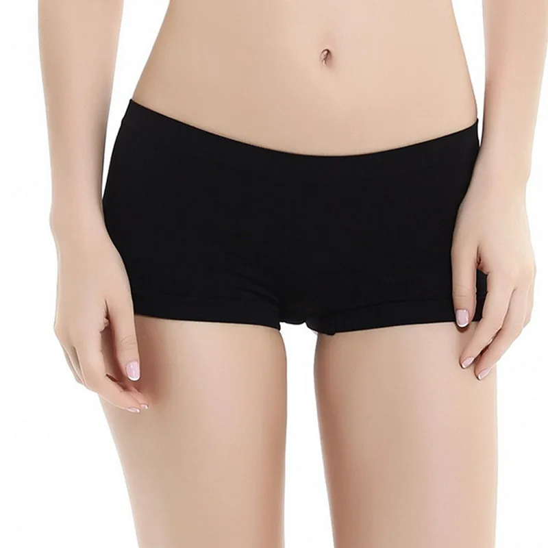 Safety Pants For Women Seamless Solid Casual Short Ladies Boxer Briefs Boyshorts Underwear Low Waist Fashion Female Panties