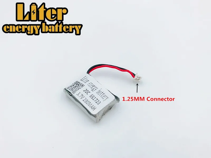 3.7V 200mAh 651723 bateria lipo dla Syma S107 S107G 1S li-po baterii część śmigłowca dla 3D okulary inteligentny zegarek sportowa bransoletka