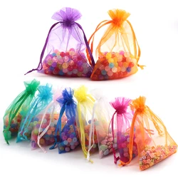 100pcs/lot 5*7cm organza bag Christmas wedding gift bag jewelry packing Display jewelry bag&pouch favor bags 23 colors optional