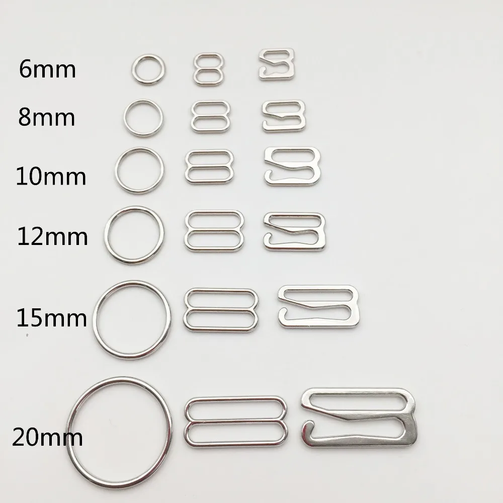 Wholesale 20pcs 6mm30mm Metal Bra Strap Adjustment Buckles Underwear sliders Rings Clips For Lingerie Adjustment DIY Accessories