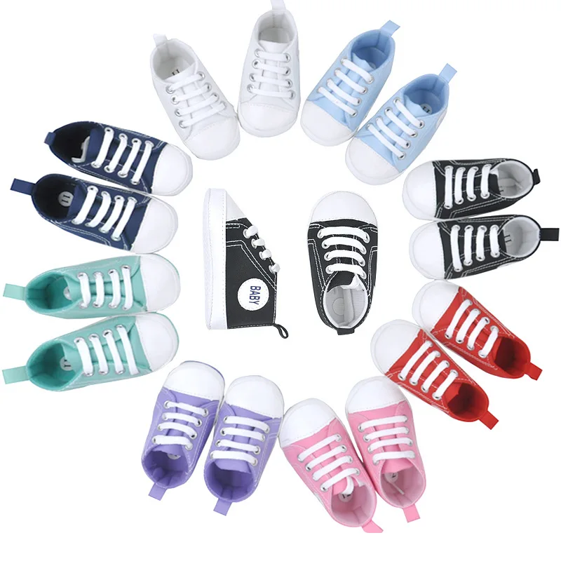 

2020 Newest Baby Boy Canvas Shoes Newborn First Walkers Anti-Slip Babies Girls Plimsolls Prewalker Sport Shoe Socks Infant Boots