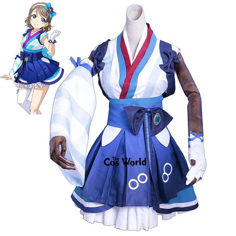 Love Live Sunshine Aqours ed Dreamer Watanabe You Dress Kimono Yukata Outfit Anime Customize Cosplay Costumes