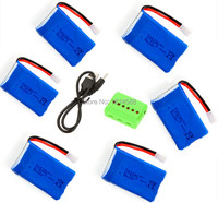 3.7V 700mAhBattery Muti Charger 6 in 1,5 in 1,4 in1,2 in 1 for Syma X5C X5 x5c-1 Helicopter Quadcopter Cheerson cx30 cx30w CX 30