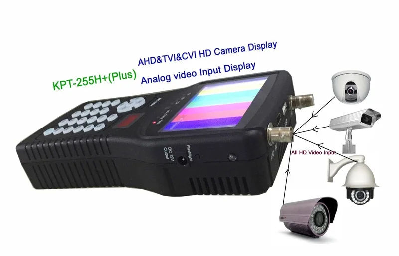 

[Genuine] kpt-255h plus kpt 255+ sat finder test cctv camera lcd backlight button 4.3 inch DVB-S/S2 signal test with av usb