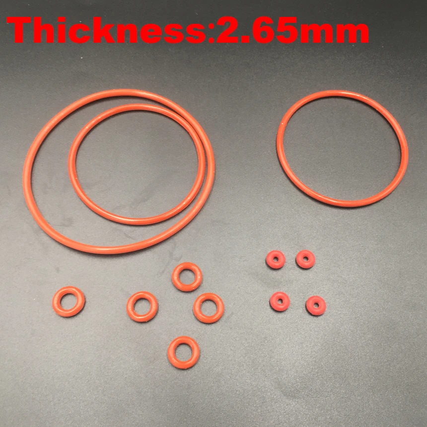 

10pcs 37.5x2.65 37.5*2.65 38.7x2.65 38.7*2.65 40x2.65 40*2.65 (ID*Thickness) Food Grade Red Silicone Oil Seal O Ring Gasket