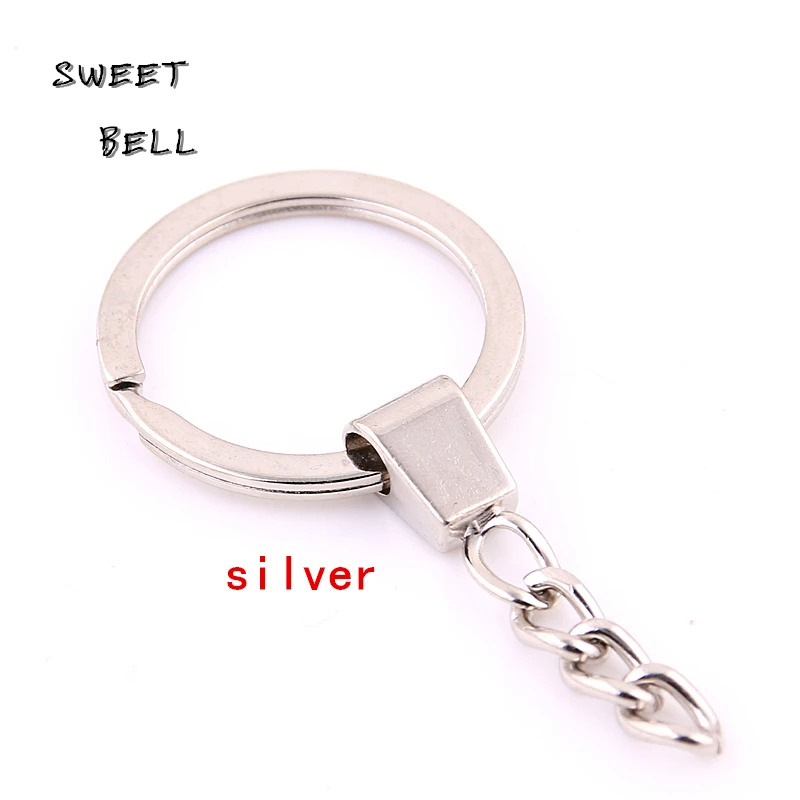 10 Pcs New Style Key Ring Key Chain Rhodium Color 60mm Long Round Split Keychain Wholesale