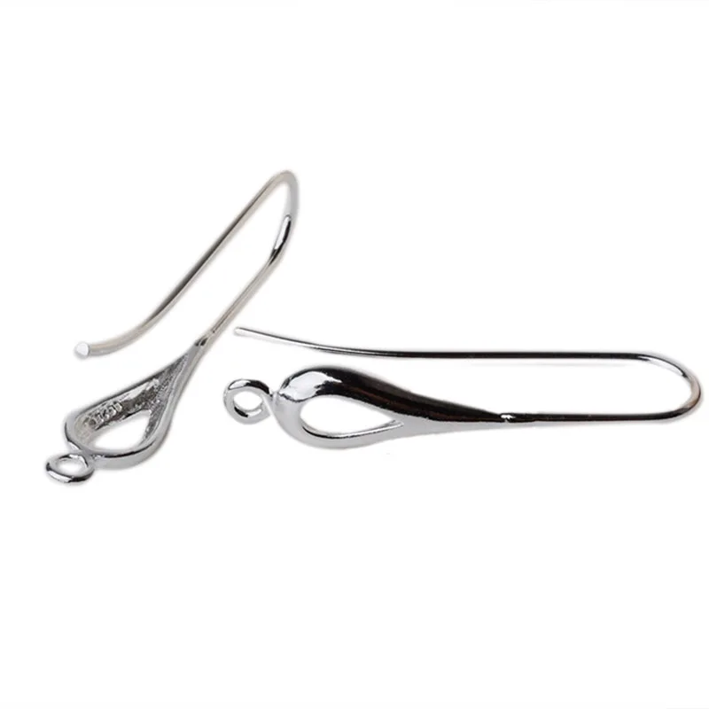 Stałe 925 Sterling srebrny kolczyk haki w kształcie kropli Earwire ustalenia do tworzenia biżuterii — zdjęcie 7