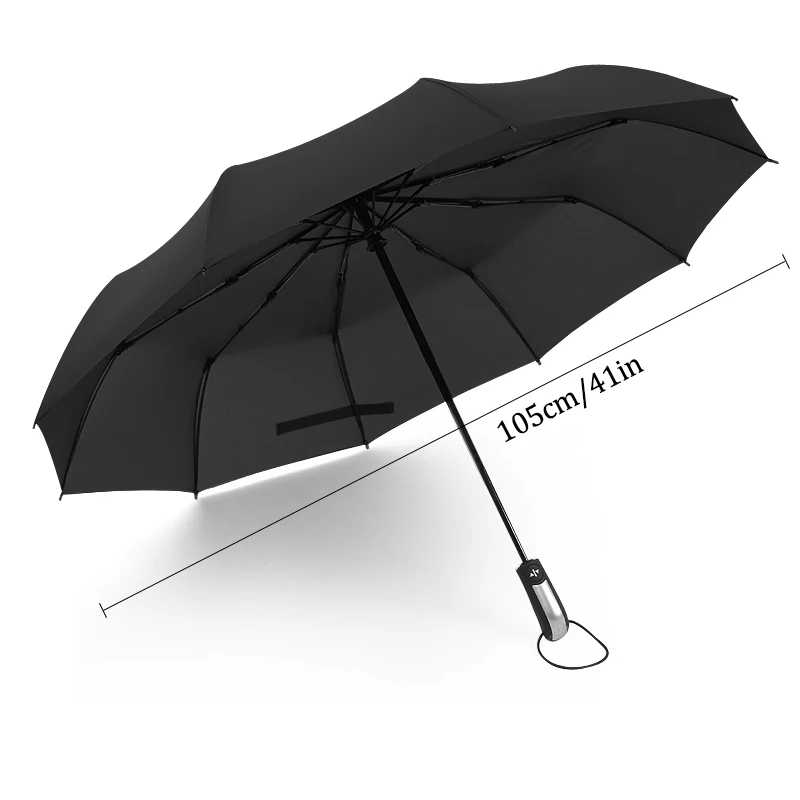 Wind Resistant Folding Automatic Umbrella Rain Women Auto Luxury Big Windproof Umbrellas Rain For Men Black Coating 10K Parasol