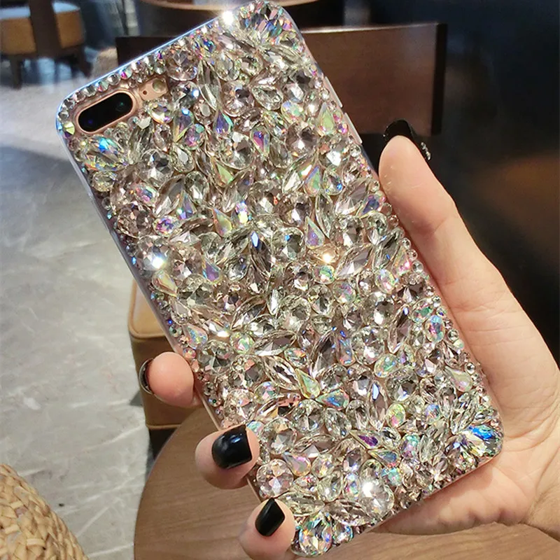 

Luxury Fashion Full Bling Small Crystal Diamond Case Cover For Iphone 15 14 13 12 11 Pro XS Max XR X Plus