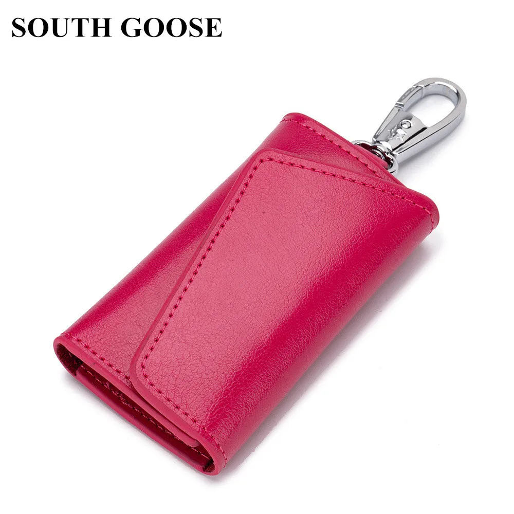 SOUTH GOOSE ยี่ห้อ Vintage ผู้ถือกุญแจรถผู้ชายของแท้หนังแม่บ้านธุรกิจ Lady Hasp Home Key กระเป๋าสตางค์