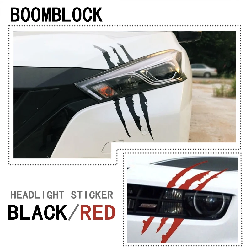 Car Styling Scratch Stripe Headlight Decal Sticker 40 x 12cm For Renault Megane 2 Captur Mitsubishi ASX Jeep Wrangler Peugeot