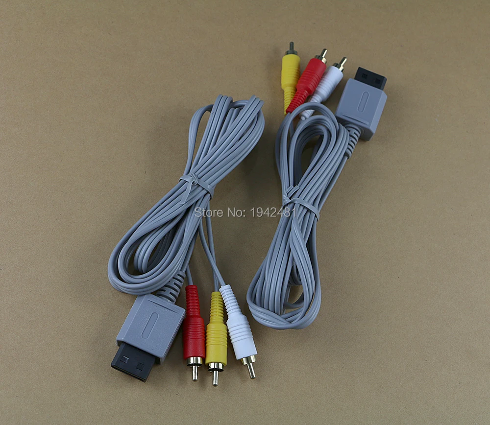 12PCS New Audio Cord For Nintendo Wii Game 1.8m Video AV Composite 3-RCA Cable Console